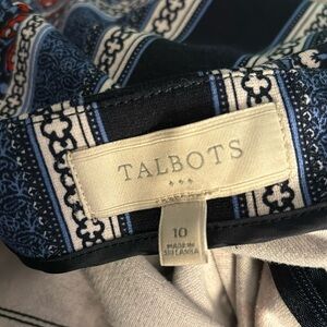 Talbots handkerchief patterned pencil skirt